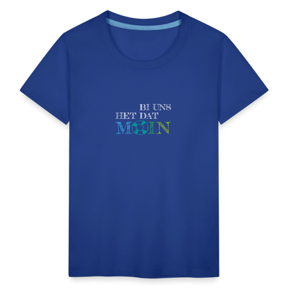 Kinder Premium T-Shirt - Bi uns het dat Moin (weiss) - Königsblau