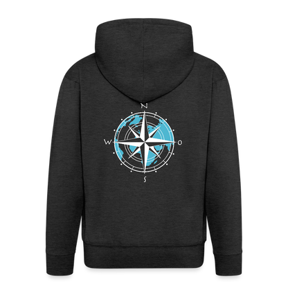Herren Premium Kapuzenjacke - Kompass (weiss) - Anthrazit