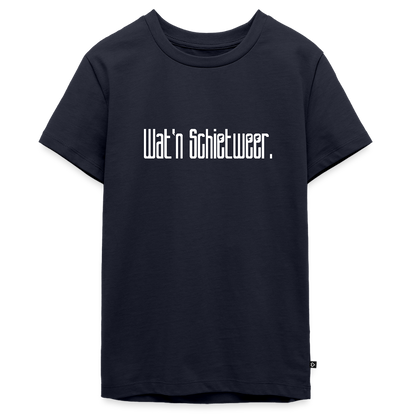 Teenager Premium T-Shirt - wat'n Schietweer (weiss) - Navy