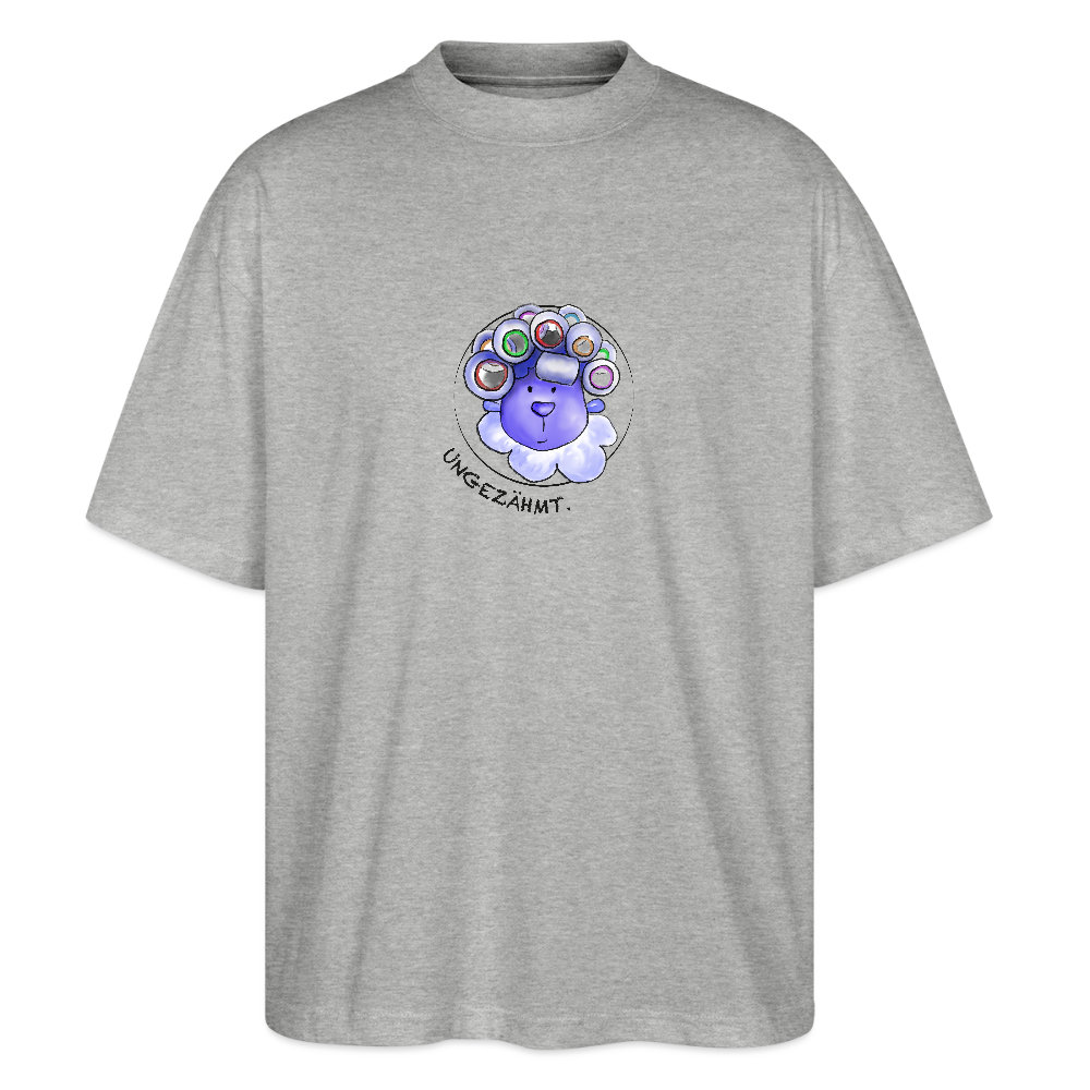Unisex Oversized Bio T-Shirt - Schaf ungezähmt - Grau meliert