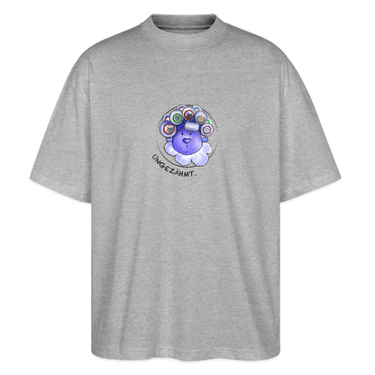 Unisex Oversized Bio T-Shirt - Schaf ungezähmt - Grau meliert