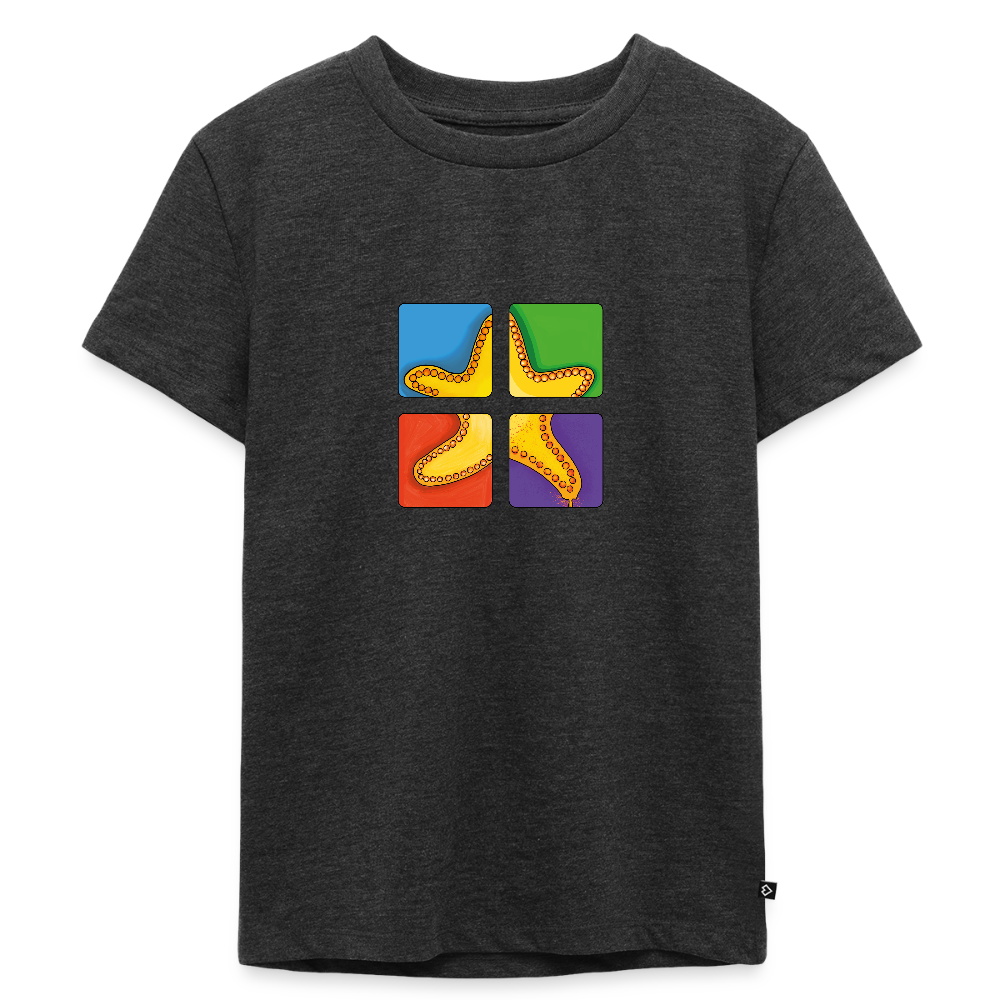 Kinder Premium T-Shirt - Seestern - Anthrazit meliert