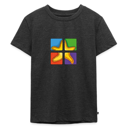 Kinder Premium T-Shirt - Seestern - Anthrazit meliert