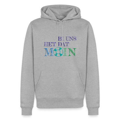 Herren Premium Hoodie - Bi uns het dat Moin - Grau meliert