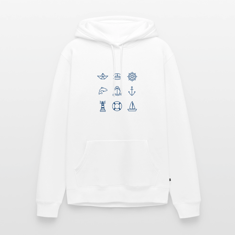 Herren Premium Hoodie - Nautik Doodles - Weiß