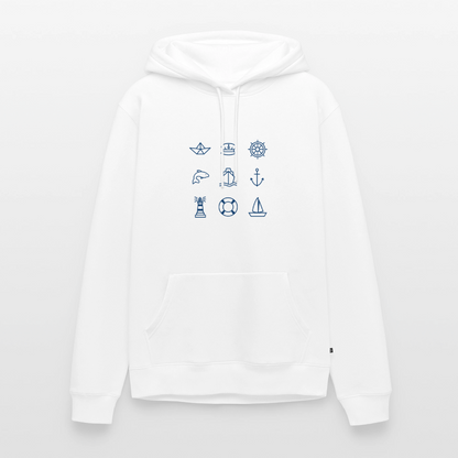Herren Premium Hoodie - Nautik Doodles - Weiß