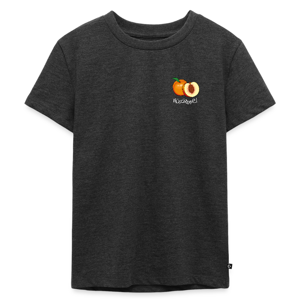 Kinder Premium T-Shirt - Plüschappel (weiss) - Anthrazit meliert