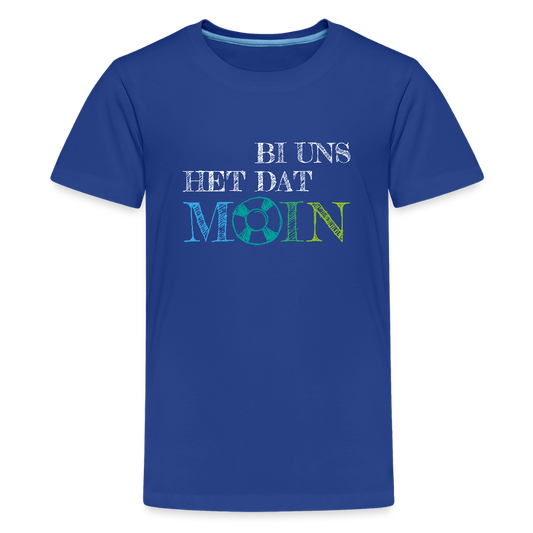Teenager Premium T-Shirt - Bi uns het dat Moin (weiss) - Königsblau