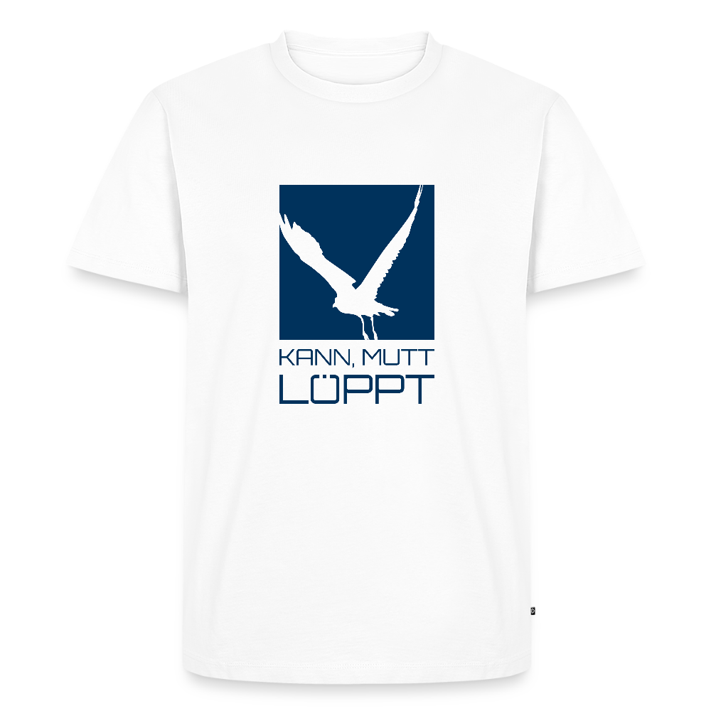 Herren Premium Bio T-Shirt - kann, mutt, löppt - Weiß