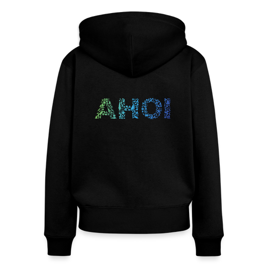 Frauen Premium Kapuzenjacke - Ahoi doodles - Schwarz