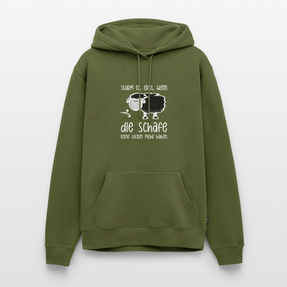 Herren Premium Hoodie - Schaf (weiss) - Khaki