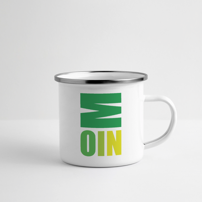 Emaille-Tasse - Moin Grün - Weiß