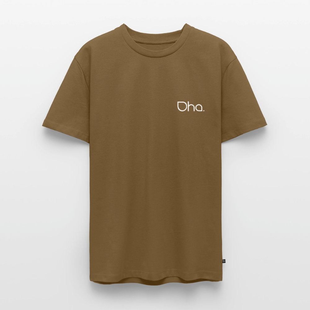 Oha - Herren Premium T-Shirt (weiß) - Nussbraun