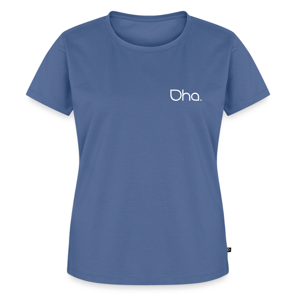 Oha (weiß) - Damen Premium Bio T-Shirt - Taubenblau