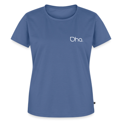 Oha (weiß) - Damen Premium Bio T-Shirt - Taubenblau