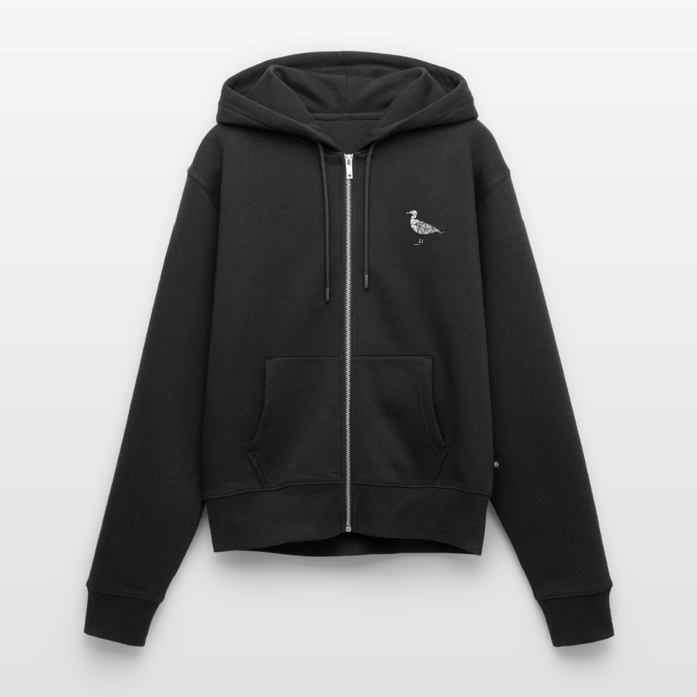 Möwe - Damen Premium Kapuzenjacke - Schwarz