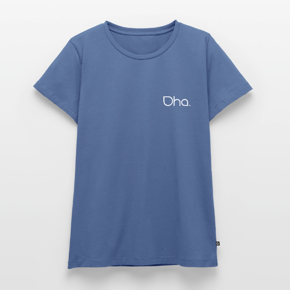 Oha (weiß) - Damen Premium Bio T-Shirt - Taubenblau