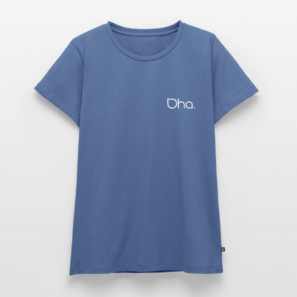 Oha (weiß) - Damen Premium Bio T-Shirt - Taubenblau