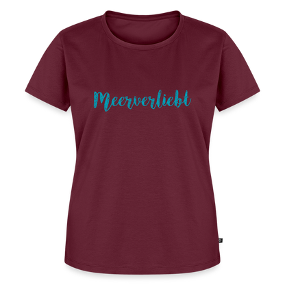 Damen Premium Bio T-Shirt - Meerverliebt - Burgunderrot