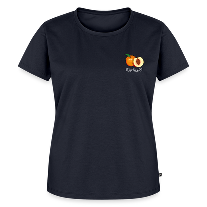 Damen Premium Bio T-Shirt - Plüschappel (weiß) - Navy