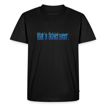 Herren Premium Bio T-Shirt  - wat'n Schietweer - Schwarz