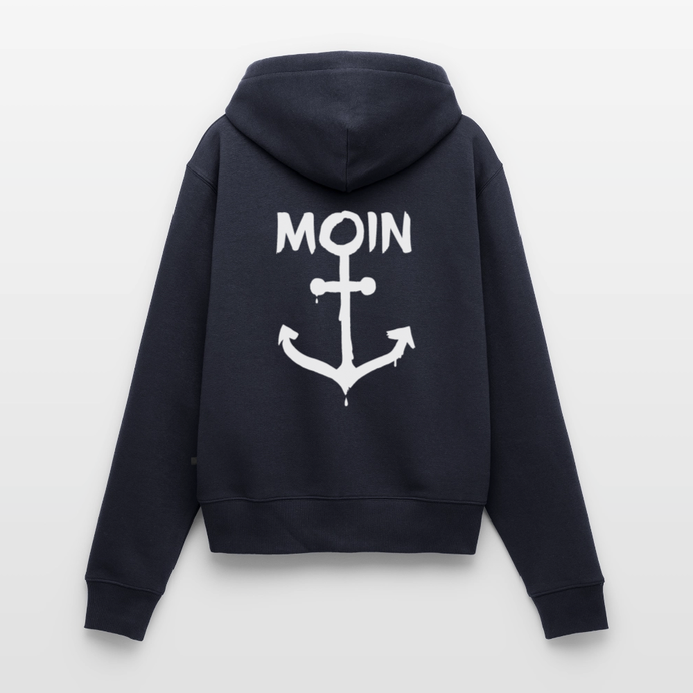 Damen Premium Kapuzenjacke - Moin Anker (weiss) - Navy