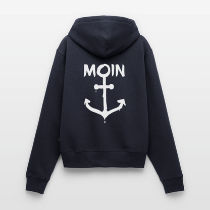 Damen Premium Kapuzenjacke - Moin Anker (weiss) - Navy