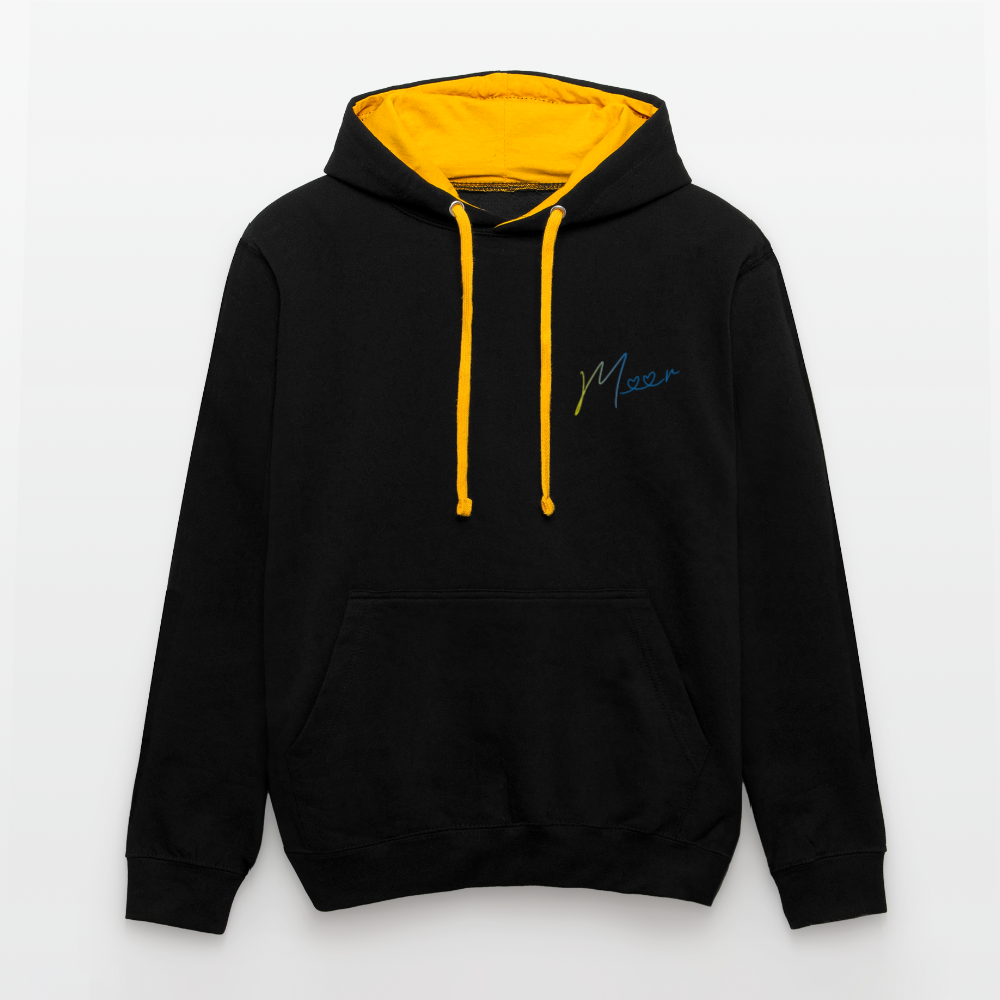 Unisex Kontrast-Hoodie - Meer - Schwarz/Gold