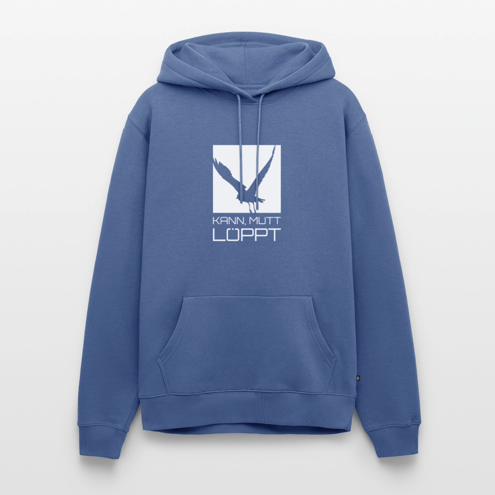 Herren Premium Hoodie - kann, mutt, löppt - Taubenblau
