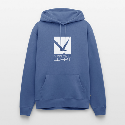 Herren Premium Hoodie - kann, mutt, löppt - Taubenblau