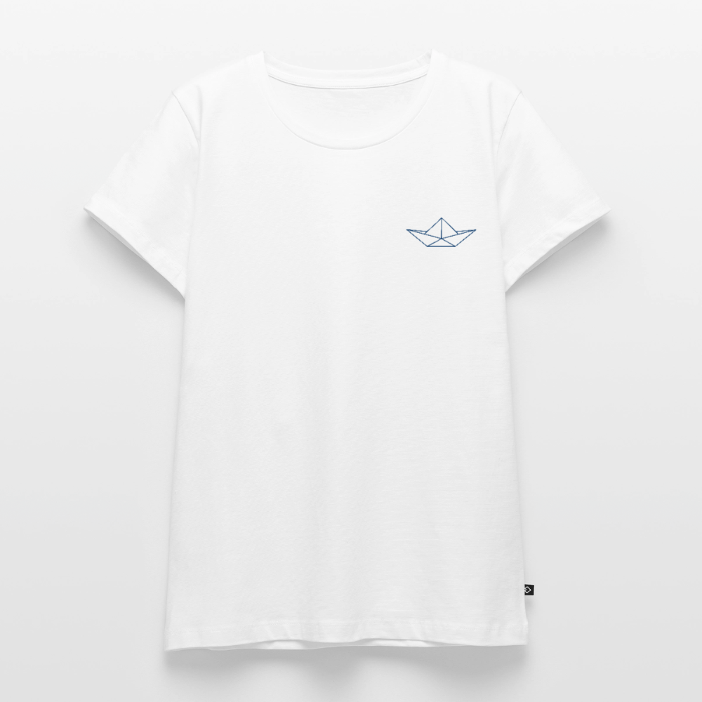 Damen Premium Bio T-Shirt - Origami Boot - Weiß