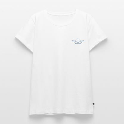 Damen Premium Bio T-Shirt - Origami Boot - Weiß