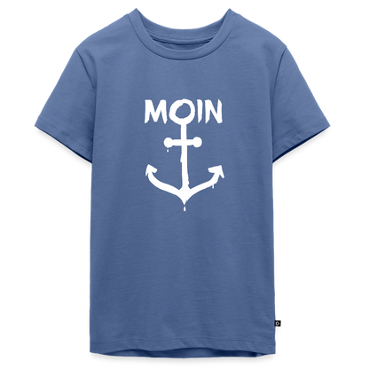 Teenager Premium T-Shirt - Moin Anker (weiss) - Taubenblau