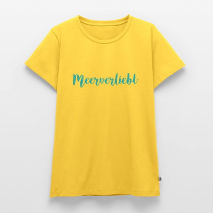 Damen Premium Bio T-Shirt - Meerverliebt - Gelb