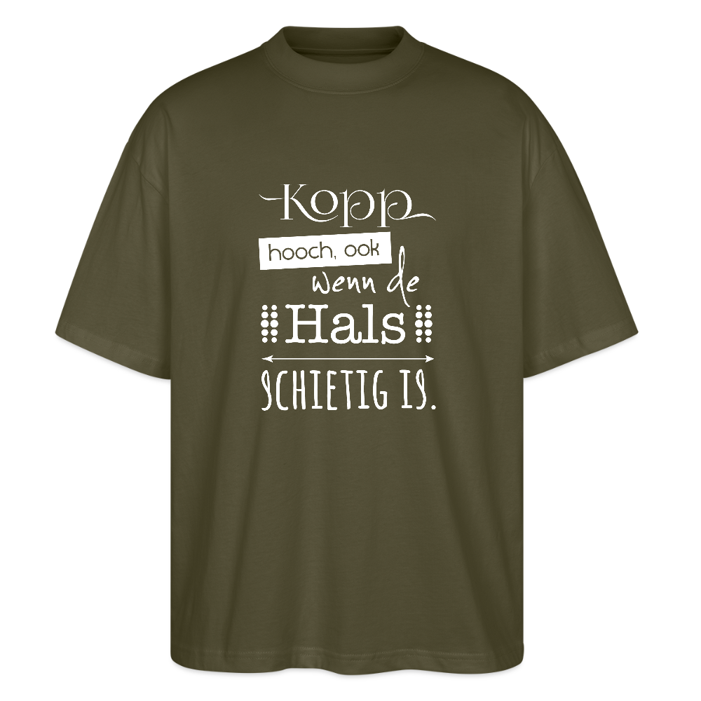 Unisex Oversize Bio-T-Shirt - Kopp hooch (weiss) - Khaki