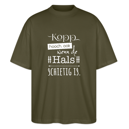 Unisex Oversize Bio-T-Shirt - Kopp hooch (weiss) - Khaki