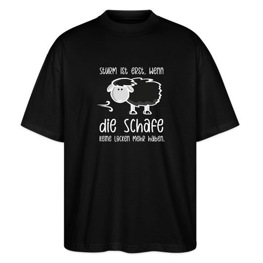 Unisex Oversize Bio-T-Shirt - Schaf (weiss) - Schwarz