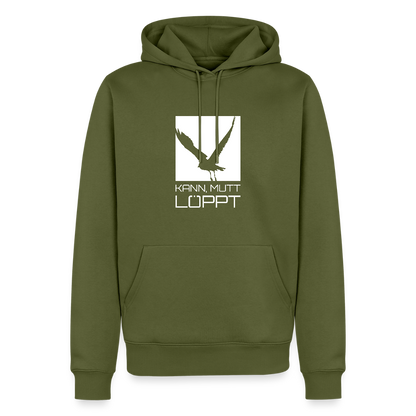 Herren Premium Hoodie - kann, mutt, löppt - Khaki