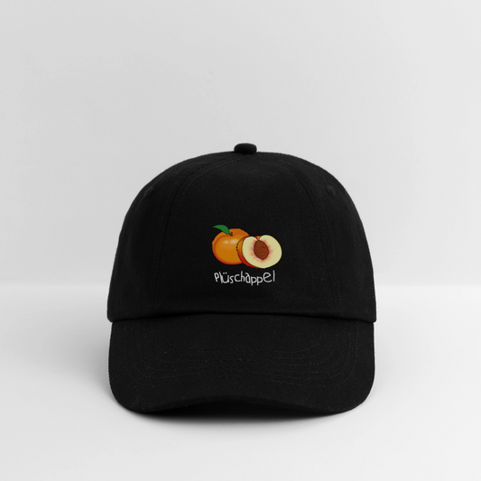 Baseballkappe - Plüschappel weiß - Schwarz/Schwarz
