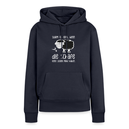 Damen Premium Hoodie - Schaf (weiss) - Navy