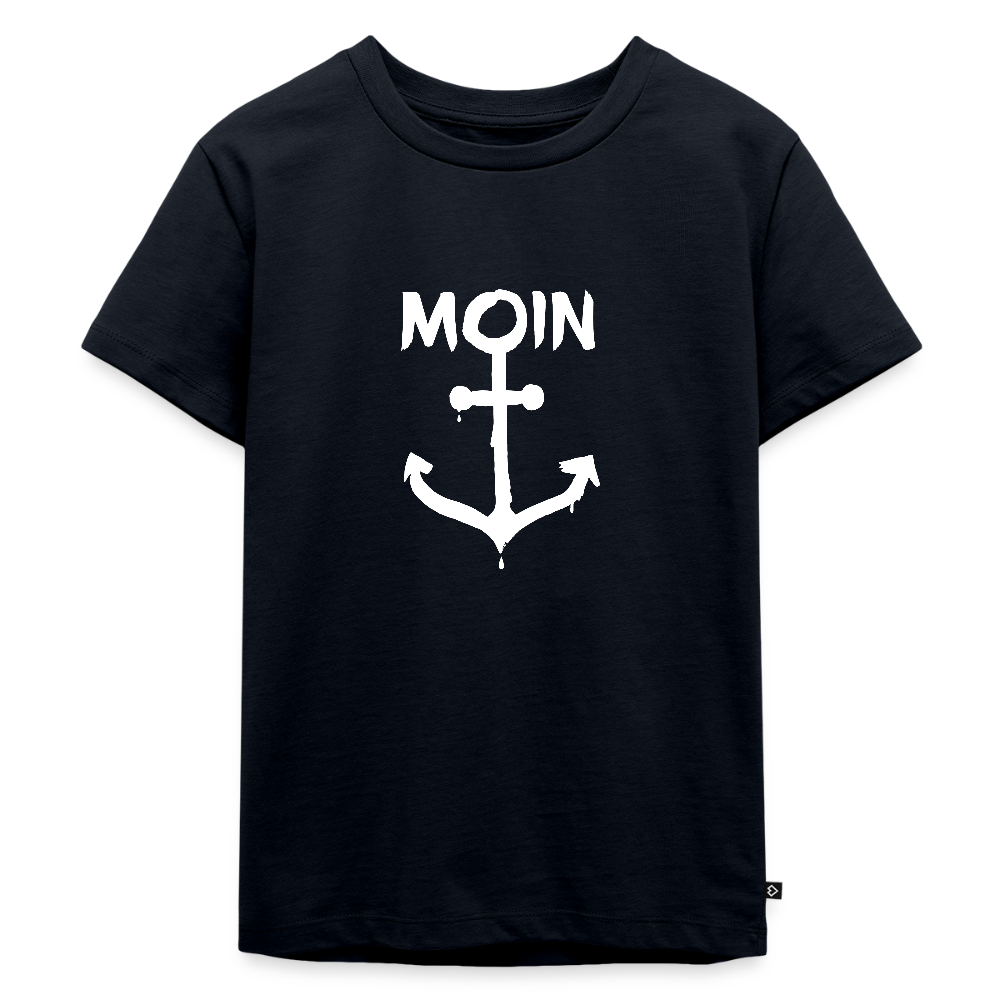 Kinder Premium T-Shirt - Moin Anker (weiss) - Navy