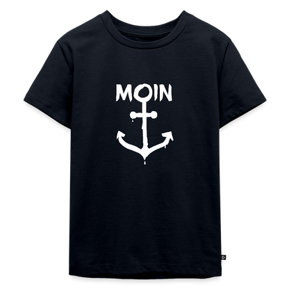 Kinder Premium T-Shirt - Moin Anker (weiss) - Navy