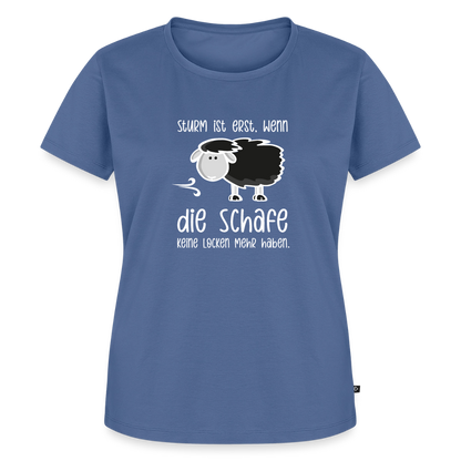 Damen Premium Bio T-Shirt - Schaf (weiss) - Taubenblau
