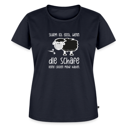 Damen Premium Bio T-Shirt - Schaf (weiss) - Navy