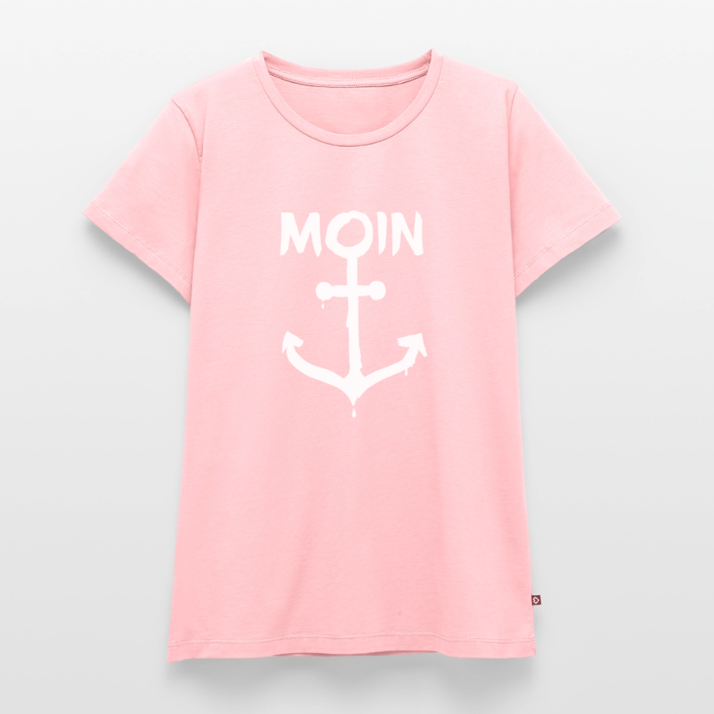 Damen Premium Bio T-Shirt - Moin Anker (weiss) - Rosa