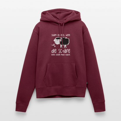 Damen Premium Hoodie - Schaf (weiss) - Burgunderrot