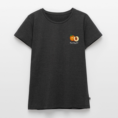 Damen Premium Bio T-Shirt - Plüschappel (weiß) - Anthrazit meliert
