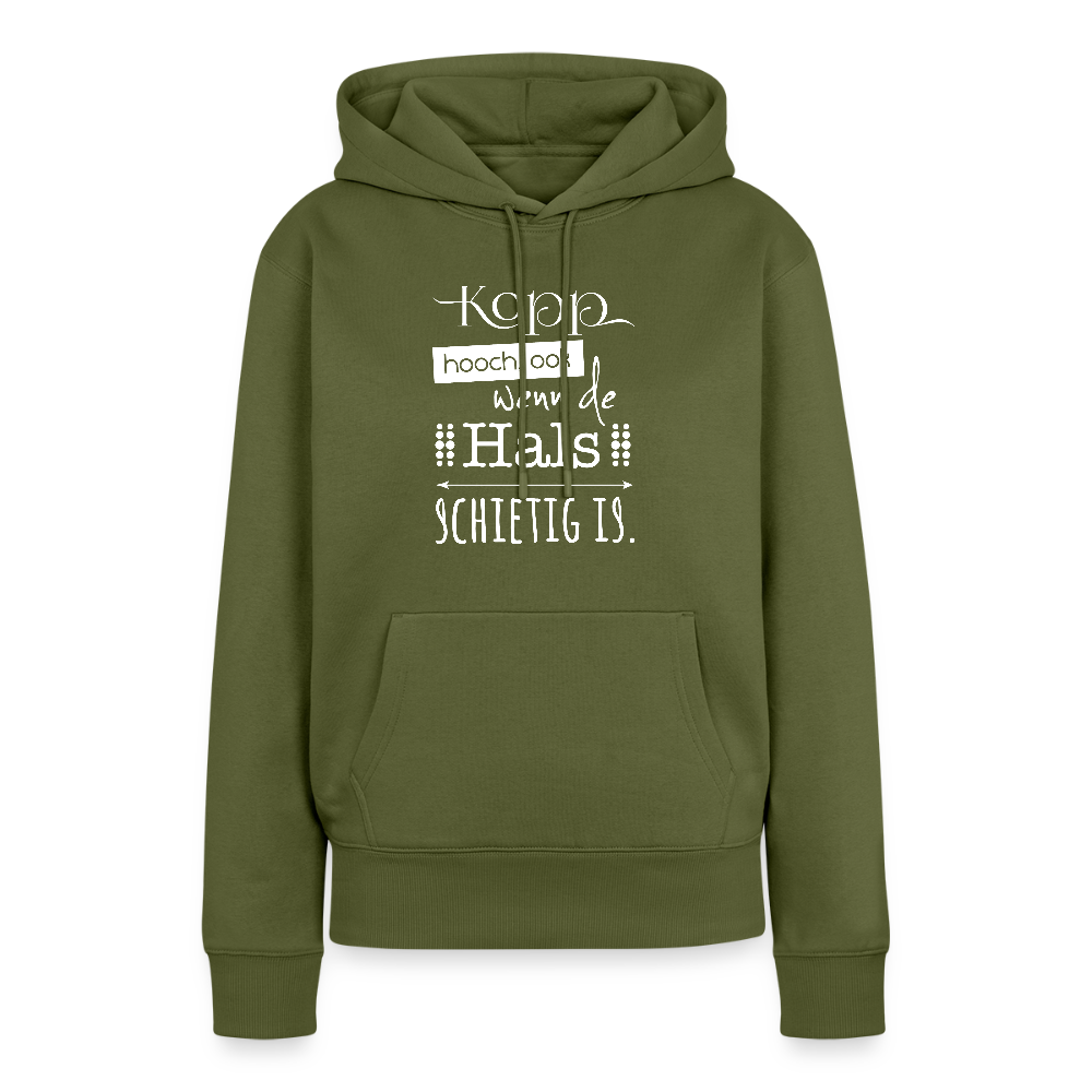 Damen Premium Hoodie - Kopp hooch (weiss) - Khaki