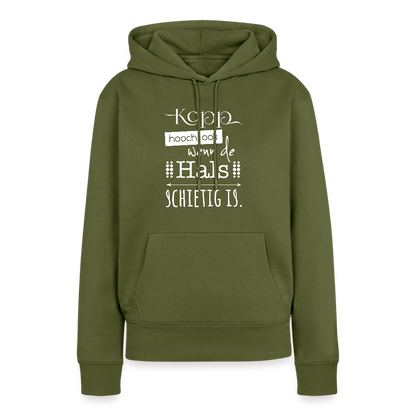 Damen Premium Hoodie - Kopp hooch (weiss) - Khaki