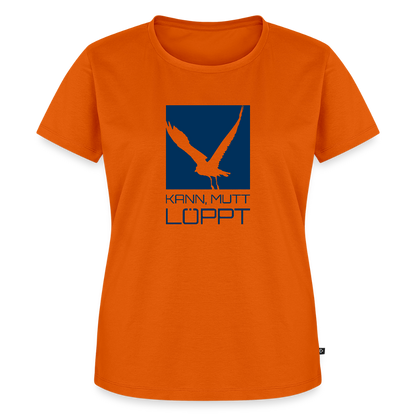 Damen Premium Bio T-Shirt - Kann, mutt, löppt - Orange 